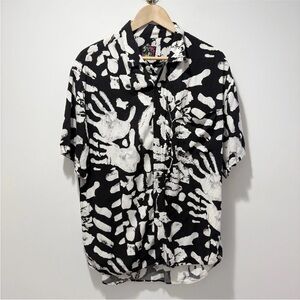 Vintage Jams World Mens Button Shirt Large Hawaiian Floral Colorful Rare Unique